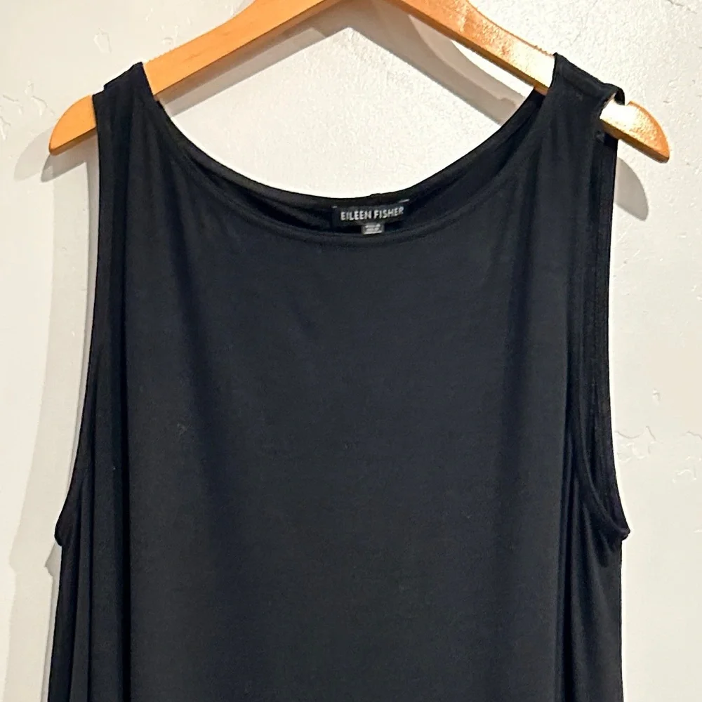 Eileen Fisher Black Jersey Knit‎ Tank Dress Size Large